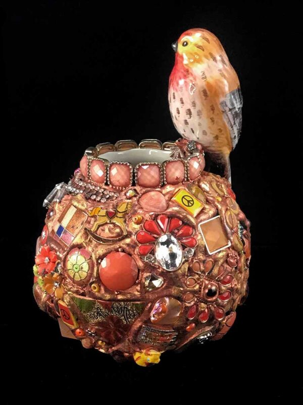 Orange Bird Memory Vase