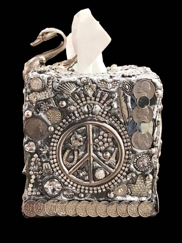 Silver Swan Tissue Box