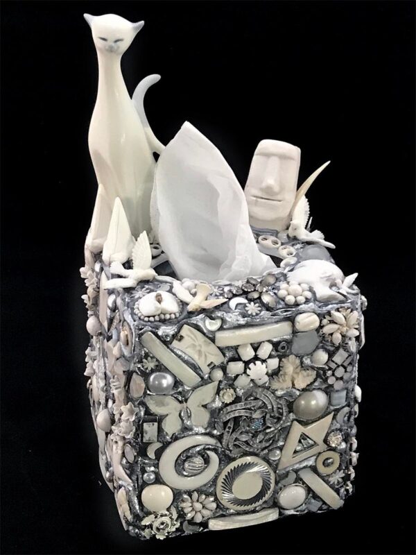 White Cat Tissue Box