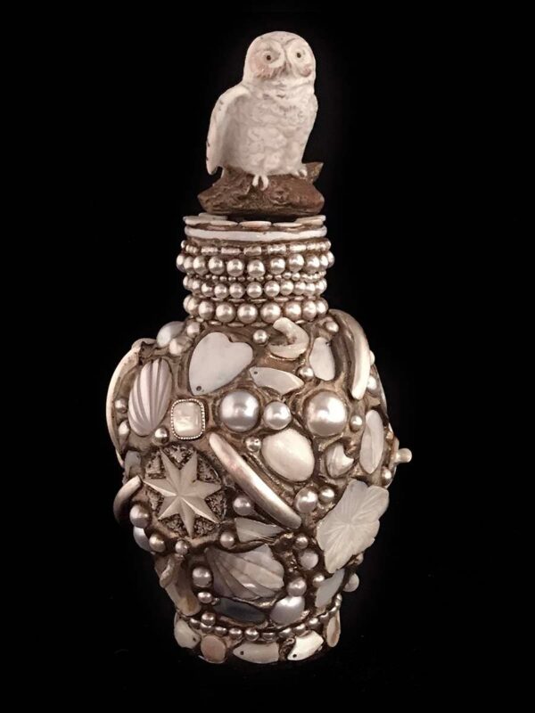 White Owl Memory Vase