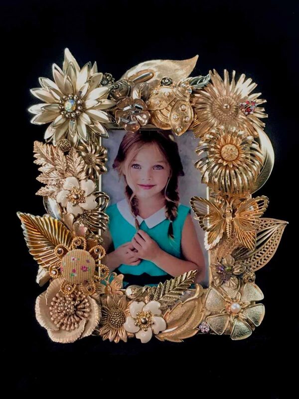Golden Flower Memory Frame